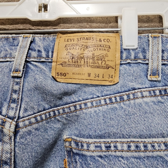 Levi's Vintage Orange Tag Upcycled High Waist 550 Relaxed Fit Jeans size 34 - Picture 9 of 11